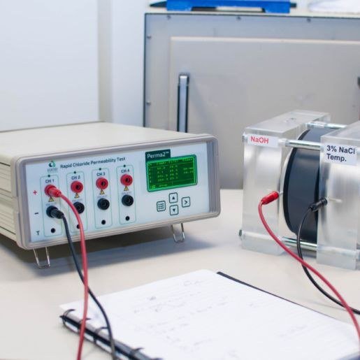 Rapid chloride permeability testing