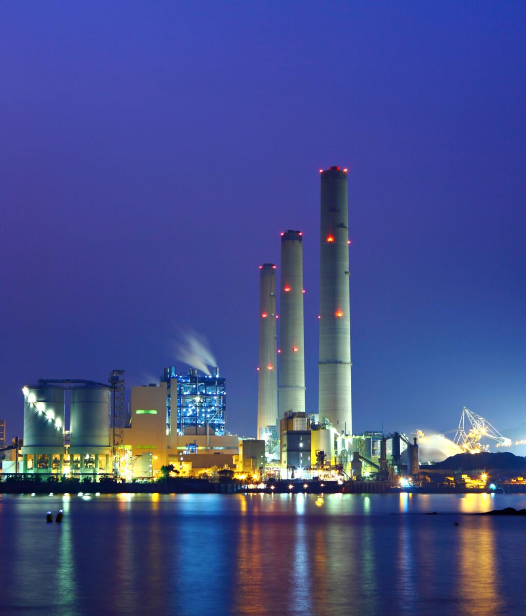 Power,Station,At,Night