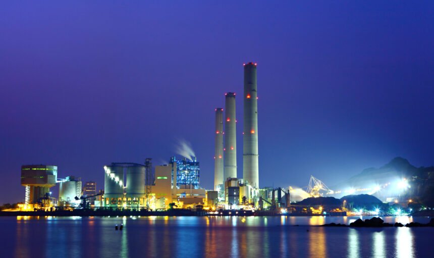 Power,Station,At,Night